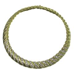 1980s Diamond Gold Necklace 1