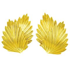 Vintage Tiffany & Co. Sixties Gold Leaf Earrings