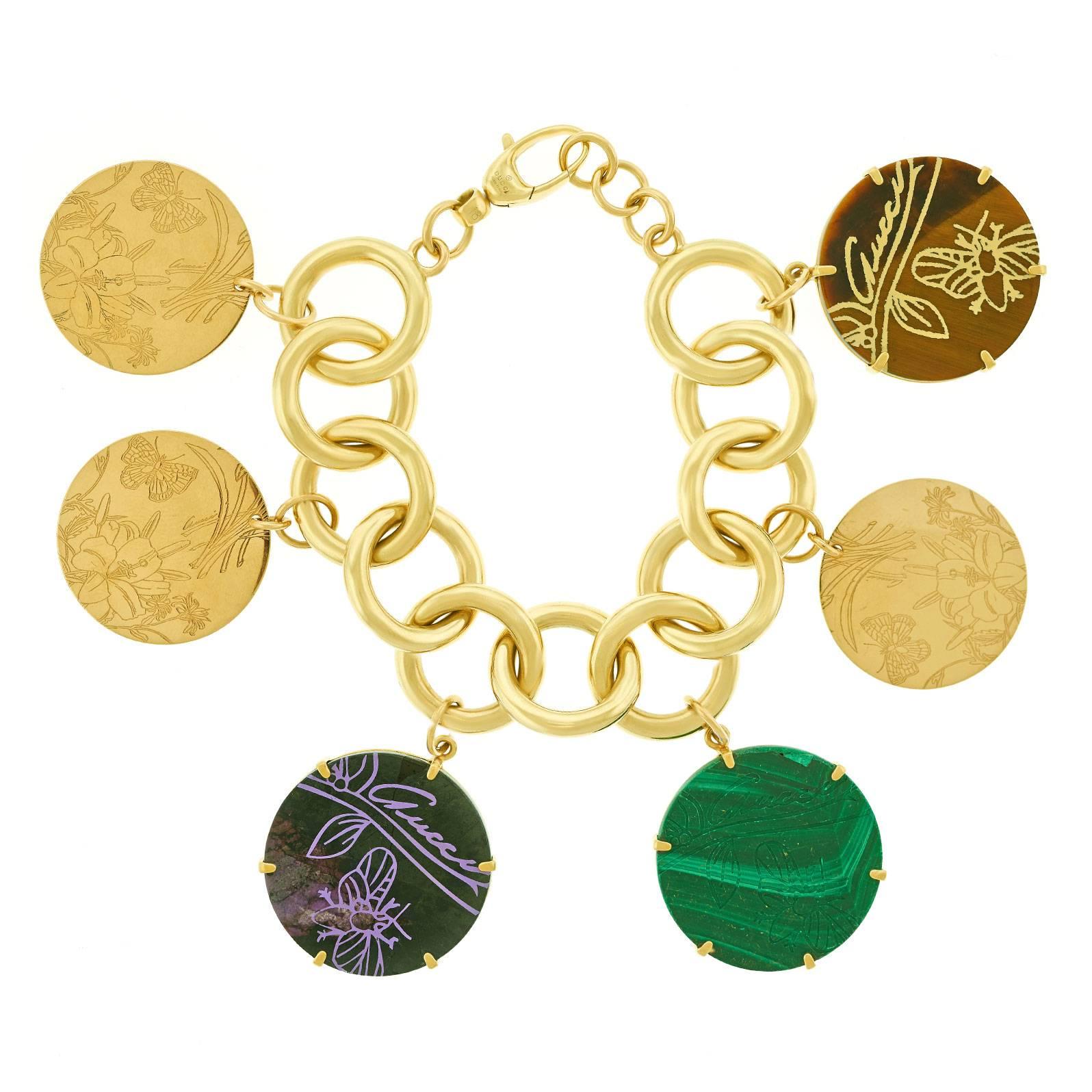 Gucci “Flora St. Tropez” Gold Charm Bracelet