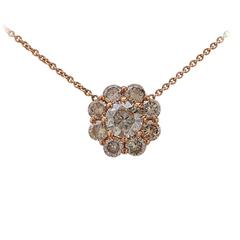 3.62 Carats Fancy Color Diamond Gold Necklace 4