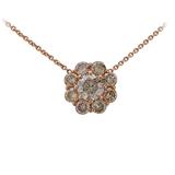 3.62 Carats Fancy Color Diamond Gold Necklace