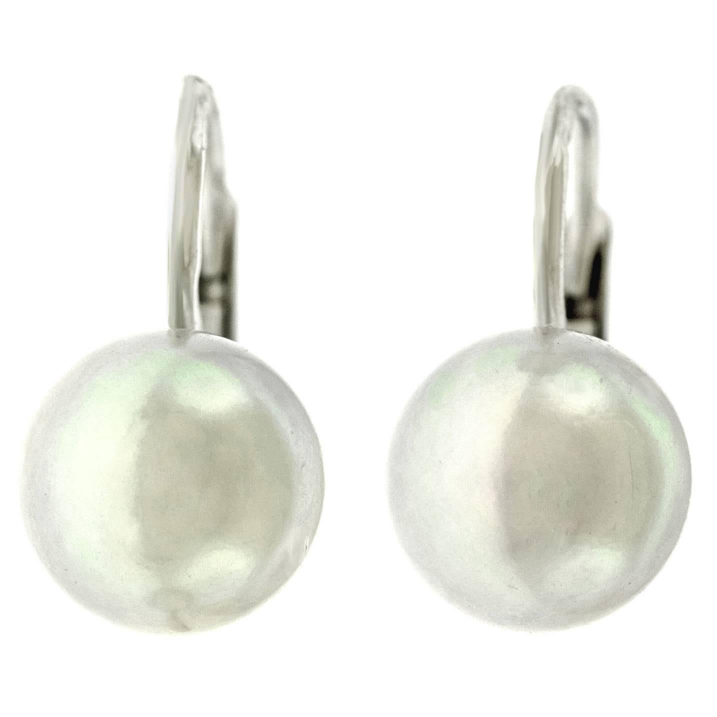 Mikimoto 8.75mm Blue Pearl White Gold Drop Earrings