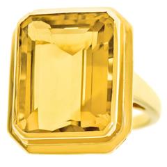 Fabulous Forties 18ct Citrine Gold Ring