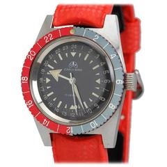 Ollech & Wajs Edelstahl 24H GMT Early Bird Armbanduhr Ref 2834