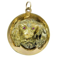 Cocker Spaniel Gold Charm in High Relief