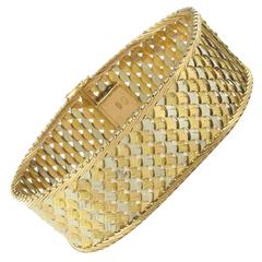 1960s Two Color Gold Woven Bracelet 5
