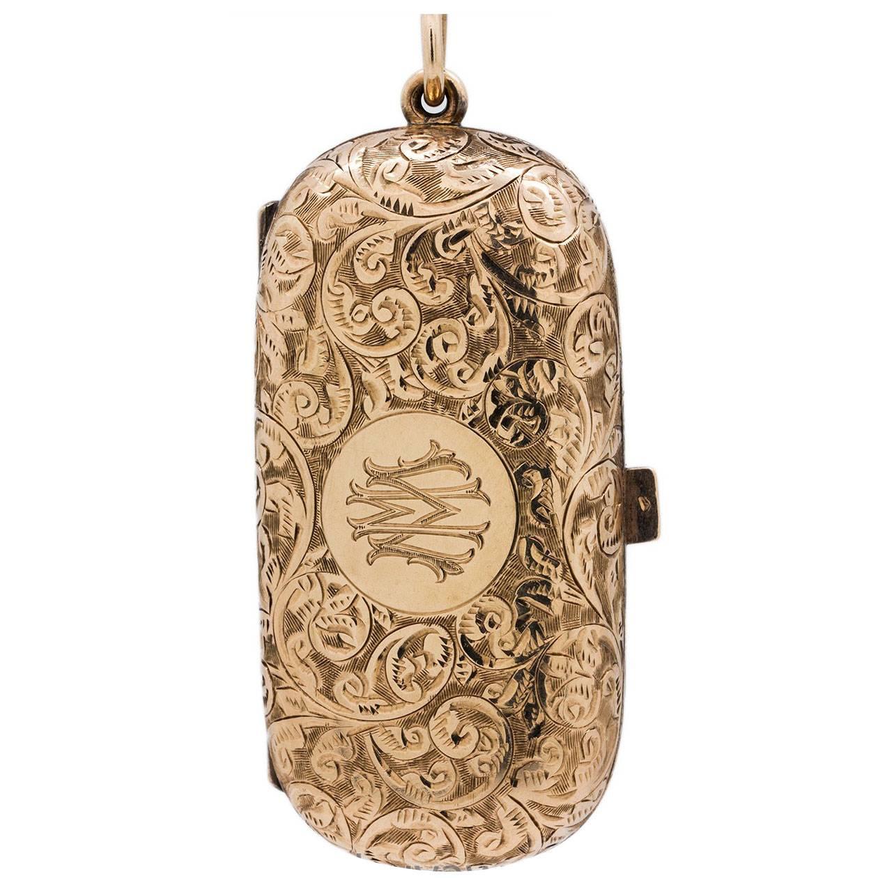 Gold British Sovereign Coin Purse Hand Engraved c1910