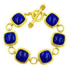 Elizabeth Locke Vivid Blue Lapis Lazuli Gold Elegance Bracelet