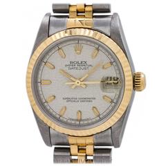 Rolex Yellow Gold Stainless Steel Midsize Datejust Automatic Wristwatch 1990