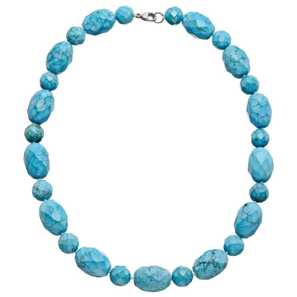 Faceted Turquoise Bead Necklace