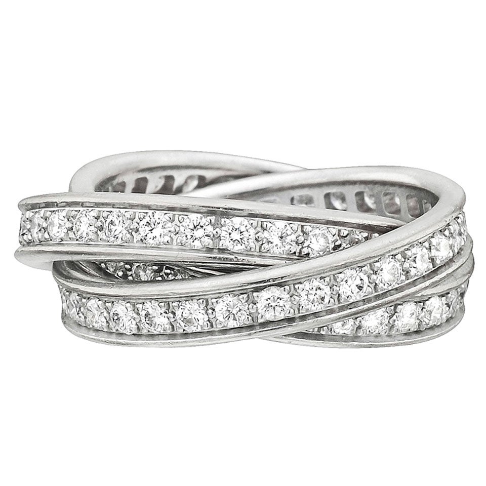 Wat mensen betreft Rijd weg Een zekere Cartier Diamond Gold Trinity Ring at 1stDibs | cartier trinity diamond ring,  cartier diamond trinity ring, cartier diamond rolling ring