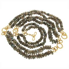 Versatile Labradorite Roundel and Nuggets Necklace 10