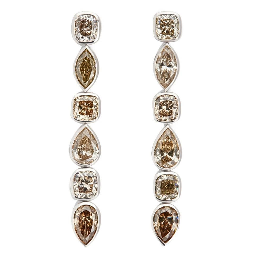 Colleen B. Rosenblat Diamond Gold Earrings For Sale