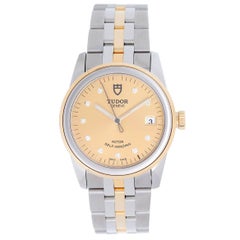 Tudor Yellow Gold Stainless Steel Glamour Day-Date Automatic Wristwatch Ref 5500