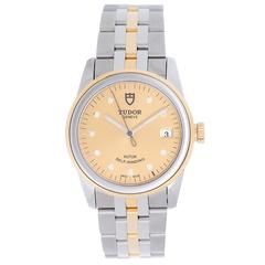 Tudor Yellow Gold Stainless Steel Glamour Day-Date Automatic Wristwatch Ref 5500 7