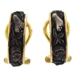 Buccellati Brunito Silver Gold Hoop Earrings 5