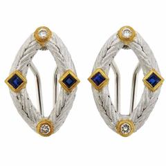 Buccellati Sapphire Diamond Gold Earrings 9