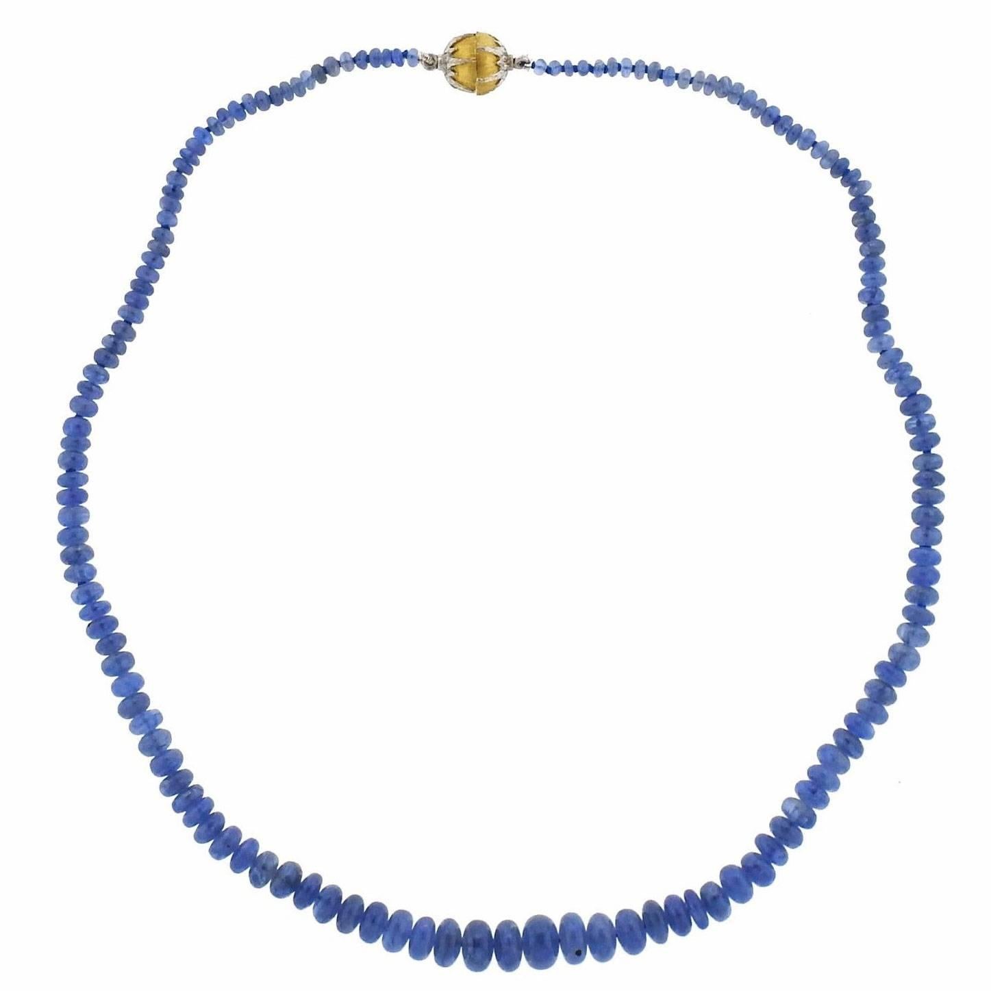 Buccellati Sapphire Two Color Gold Bead Necklace
