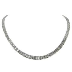 1950s Very Fine Diamond 20 Carat Baguette Platinum Line Necklace 9