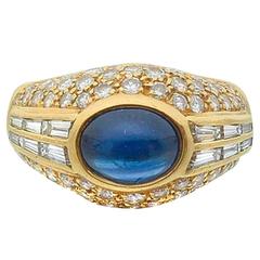 Cartier Sapphire Diamond Gold Gypsy Ring 9