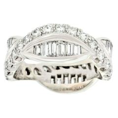 Unusual Diamond Eternity Band in Platinum