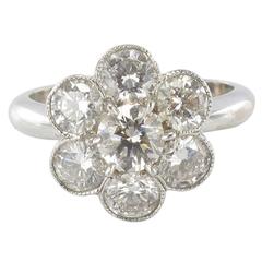 Contemporary Diamond Gold Cluster Ring 12