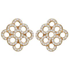 Diamond Gold Circle Earring Tops