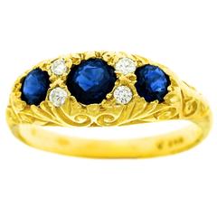 Classic Sapphire Diamond Gold Ring Classic Sapphire Diamond Gold Ring