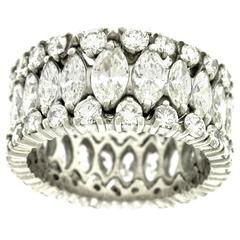 Vintage 1950s Spectacular Diamond Platinum Eternity Band Ring