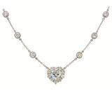 Heart Shaped Diamond GIA Gold Pendant Necklace