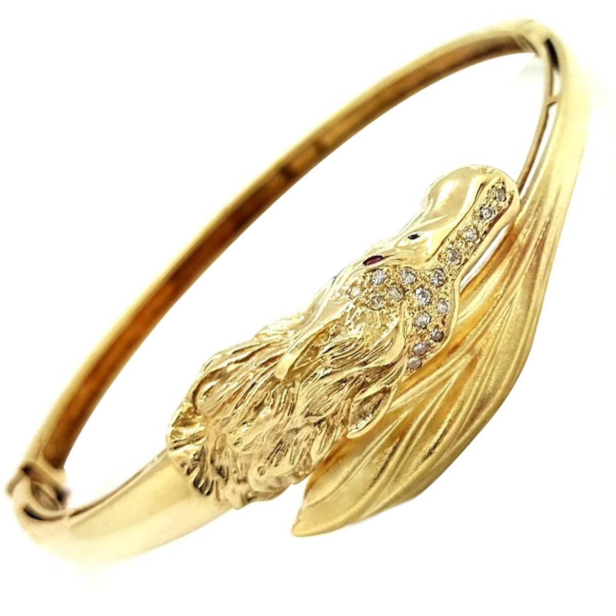 Diamond Gold Wild Horse Bracelet  For Sale