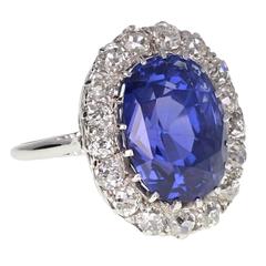Colour Change Sapphire Diamond Gold Oval Cluster Ring 8