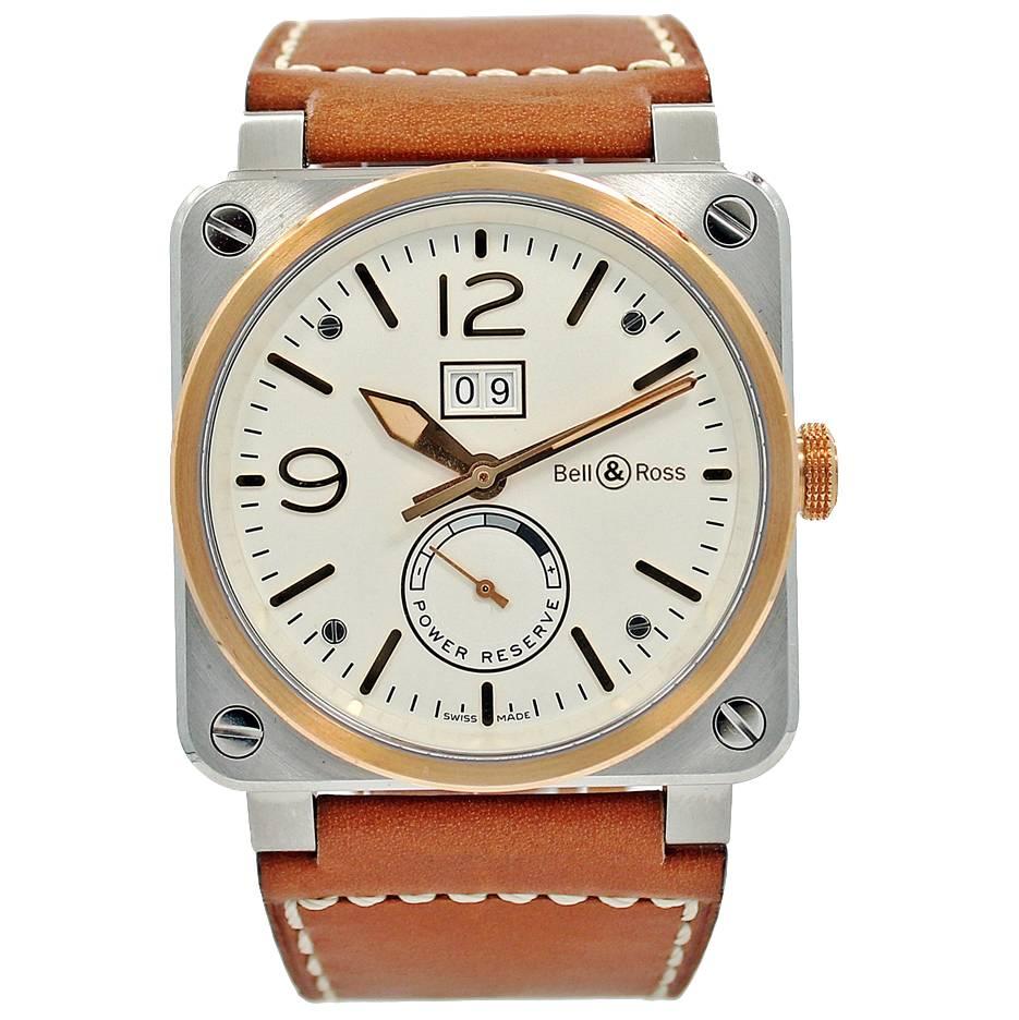 Bell & Ross Rose Gold Stainless Steel Wristwatch Ref BR03-90  For Sale