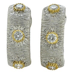 .60 Carat Diamond Gold Hoop Earrings