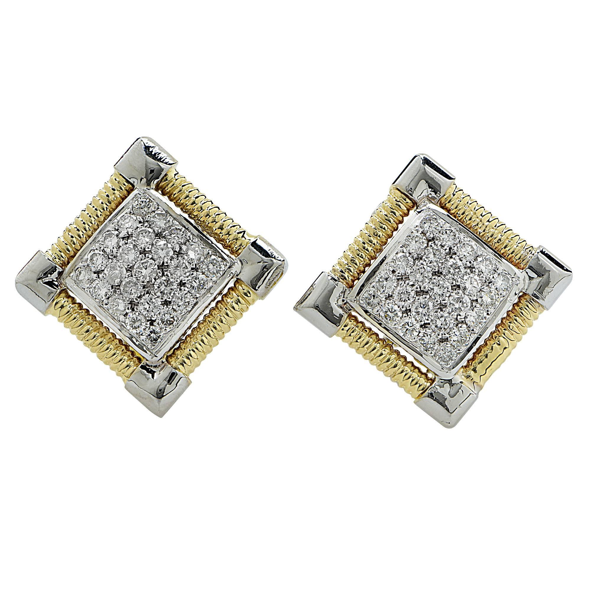 1.15 Carat Diamond Gold Stud Earrings