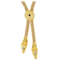 Diamond Gold Horse Motif Necklace and Bracelet