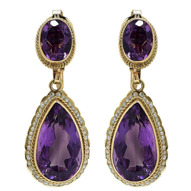 Amethyst Dangle Earrings For Women - Natural Purple Gemstone, Lightweight, Gift For Her, Irregular Shape - View #7