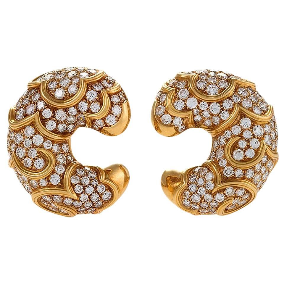 Marina B. Orecchini "Onda" in oro e diamanti italiani.