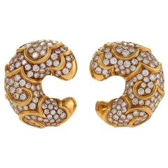 Marina B Italian Diamond and Gold "Onda” Earrings 10