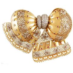 Van Cleef & Arpels Ruby, Diamond & Gold Brooch 11