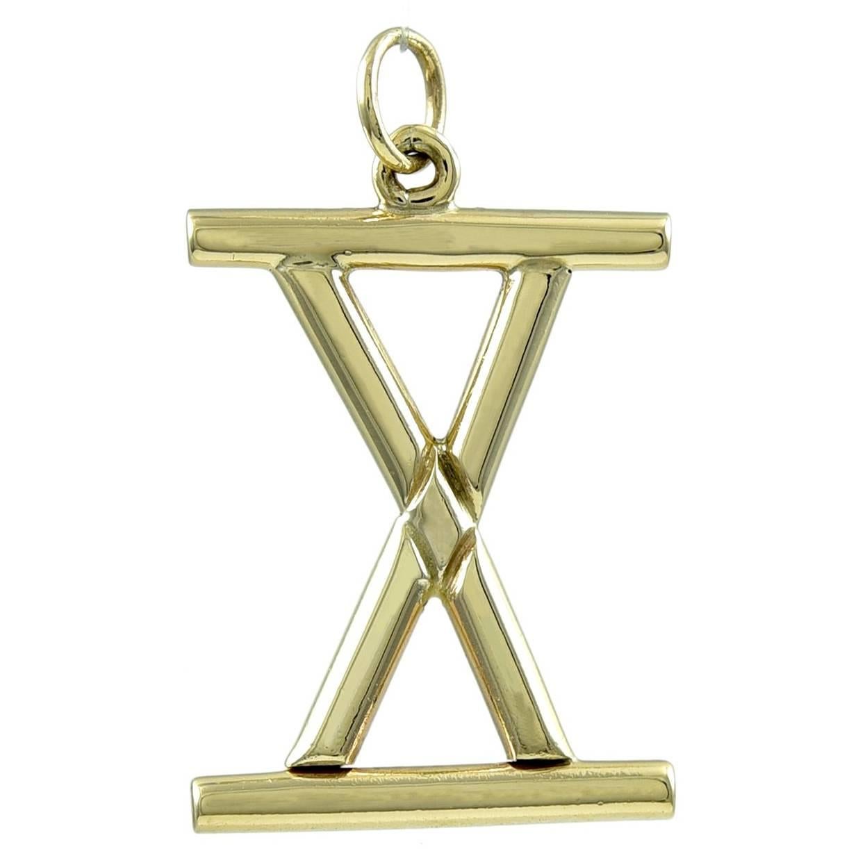 Roman Numeral Ten Gold Charm For Sale