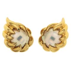 Mabe Pearl Gold Fireball Earrings 7