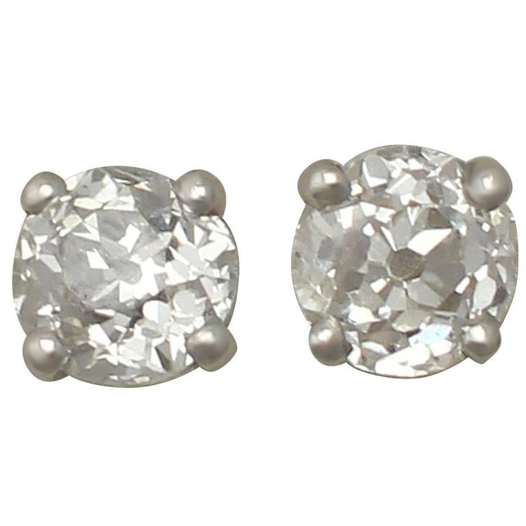Antique And Contemporary Diamond Platinum Stud Earrings At 1stdibs Antique And Contemporary Diamond Platinum Stud Earrings For
