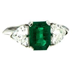  Colombian Emerald Diamond Gold Ring