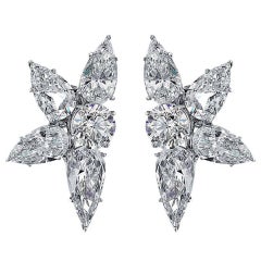 Cartier Diamond Cluster Earrings in Platinum