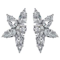 Cartier Diamond and Platinum Cluster Earrings 6