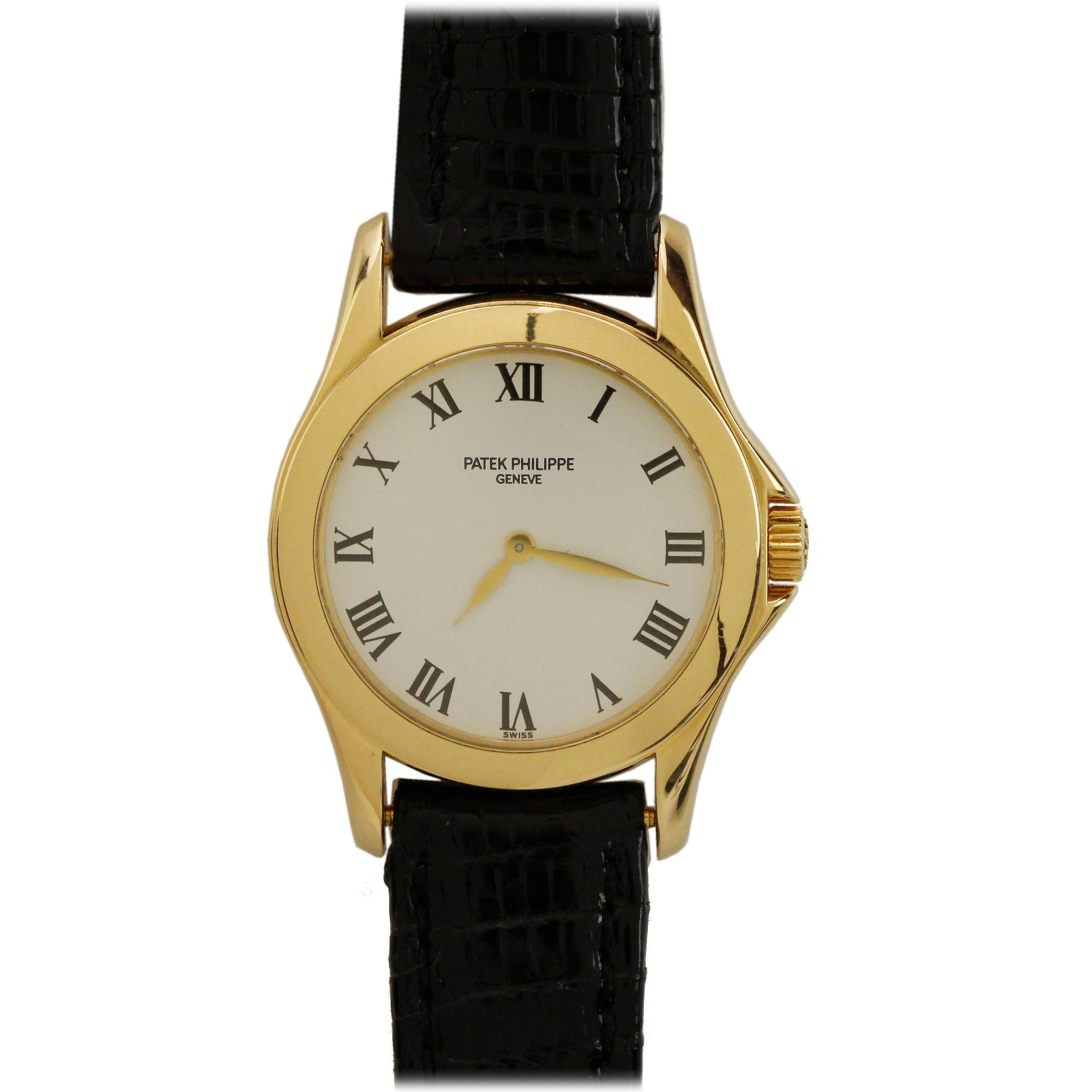 Patek Philippe Ladies Yellow Gold Calatrava Wristwatch Ref 4905