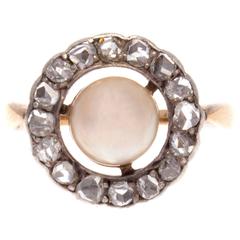Pearl Diamond Gold Ring