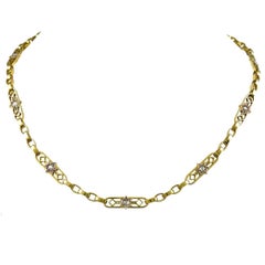 Antique Star of David Rose Cut Diamond Gold Necklace