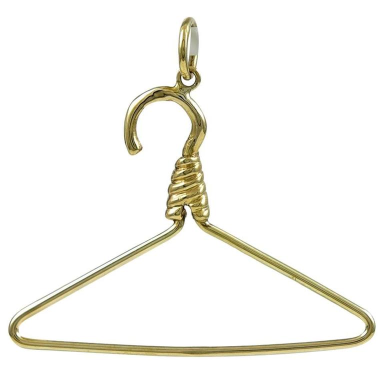 Coat Hanger Gold Charm For Sale at 1stdibs